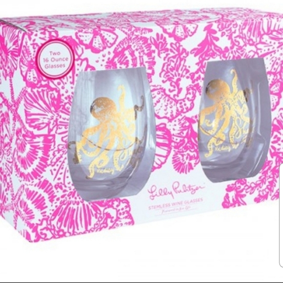 🌴 Lilly Pulitzer Wine Glasses, Stemless - Picture 4 of 5